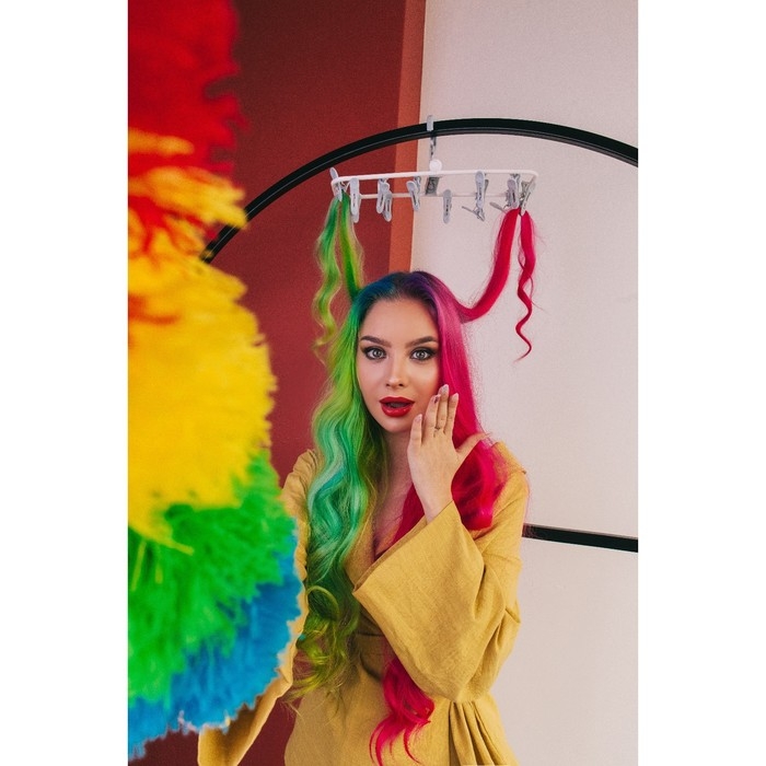 Сушилка для белья подвесная складная, 12 прищепок, 37&times;11&times;18 см, цвет серый