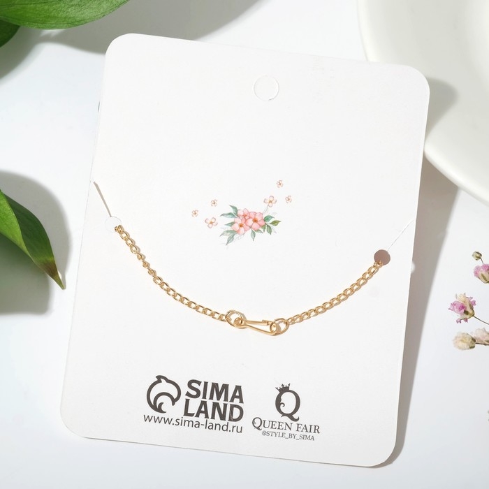 Кулон &laquo;Чек-лист на весну&raquo; цветочек, цвет голубой в золоте, 40 см