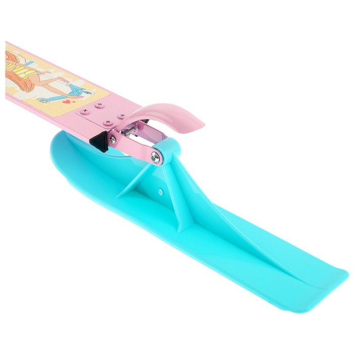 Самокат-снегокат 2 в 1 GRAFFITI &laquo;Красотка&raquo;, цвет розовый