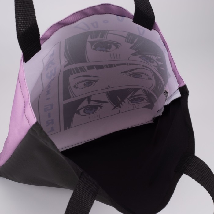 Шопер &laquo;Девушка&raquo;, без молнии, без подкладки, цвет сиреневый