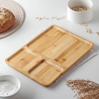 Менажница Доляна Striata, 3 секции, 32&times;23,5&times;1,2 см, бамбук