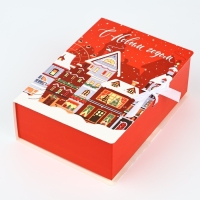 Складная новогодняя коробка-книга &laquo;Новогодний город&raquo;, 21 х 15 х 7 см, Новый год