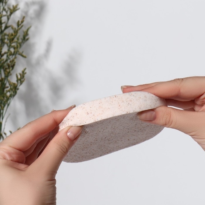 Спонж для умывания &laquo;Умывашка&raquo;, 11 &times; 8,7 &times; 2 см, цвет бежевый