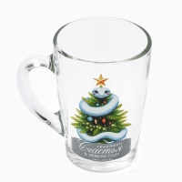 Новый год. Кружка стеклянная &laquo;Счастья&raquo;, 300 мл