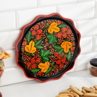 Тарелка &laquo;Блинная&raquo;, хохлома D-30