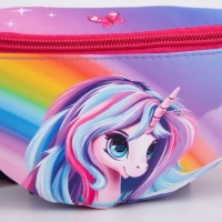 Сумка детская для девочки поясная &laquo;Единорог&raquo; 20 см х 10 см х 6 см