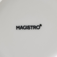 Набор чайный фарфоровый Magistro Basic bistro, 4 предмета: 2 чашки 200 мл, 2 блюдца d=15 см, цвет белый