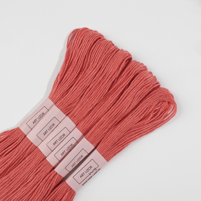 Набор ниток мулине №3712, 8 &plusmn; 1 м, 6 шт, цвет лососевый