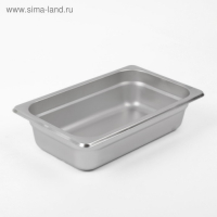 Гастроемкость 1/4 из нержавеющей стали, 65 мм, 26,5&times;16,2&times;6,5 см, толщина 0,8 мм