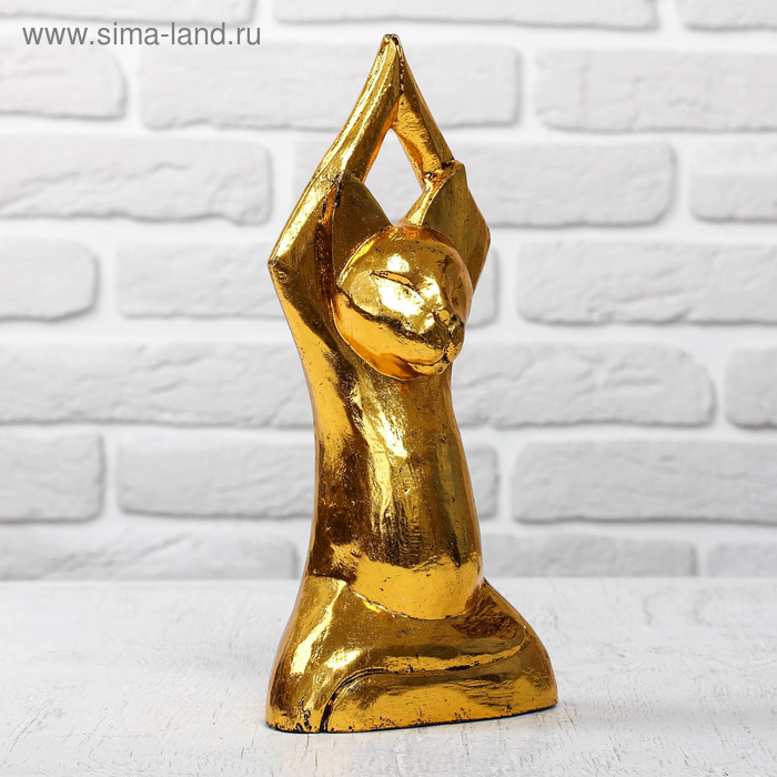 Сувенир дерево "Кот йог" 14х6,5х25 см