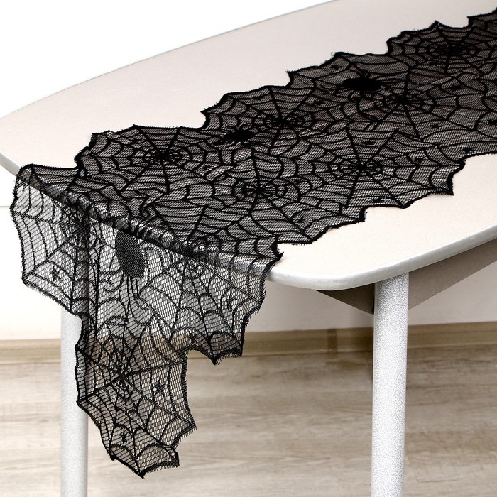 Скатерть дорожка на стол &laquo;Паутина&raquo;, на Хэллоуин