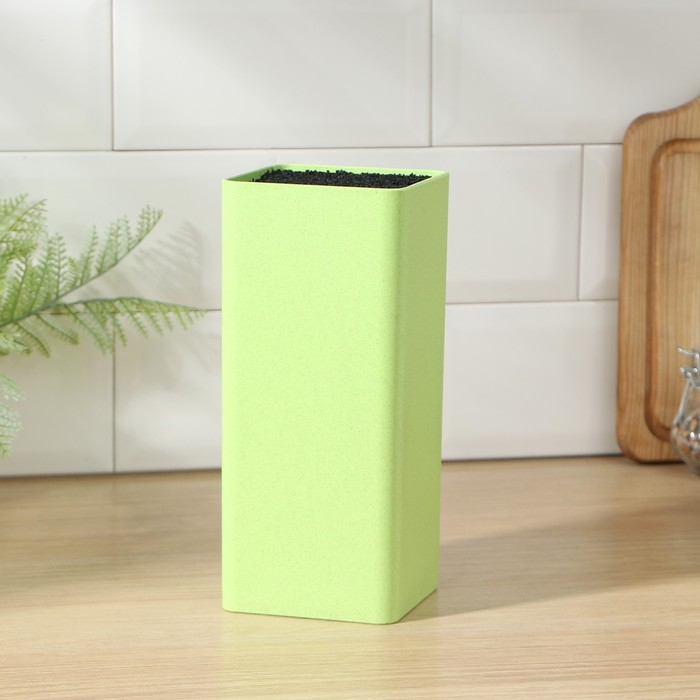 Подставка для ножей с наполнителем Доляна &laquo;Нежность&raquo;, 10&times;22 см, цвет зелёный