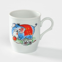 Набор посуды фарфоровой &laquo;Зоопарк&raquo;, 3 предмета: тарелка d=20 см, салатник d=19,8 см, кружка 200 мл