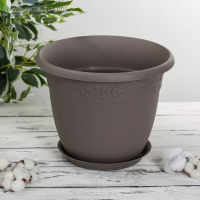 Горшок с поддоном &laquo;Рябина&raquo;, 22 л, цвет серый