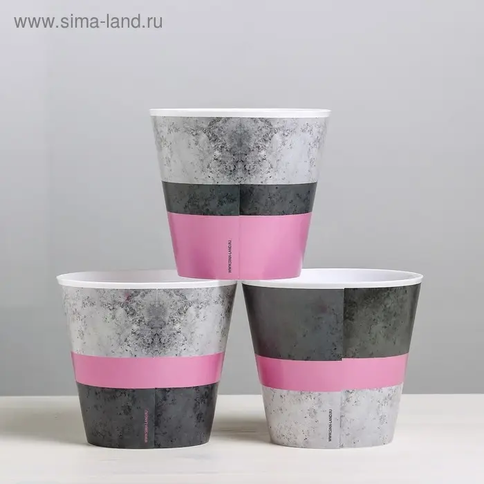 Набор кашпо для цветов 3 в 1 &laquo;Лофт&raquo;, 0,8 л, 11 х 12 см