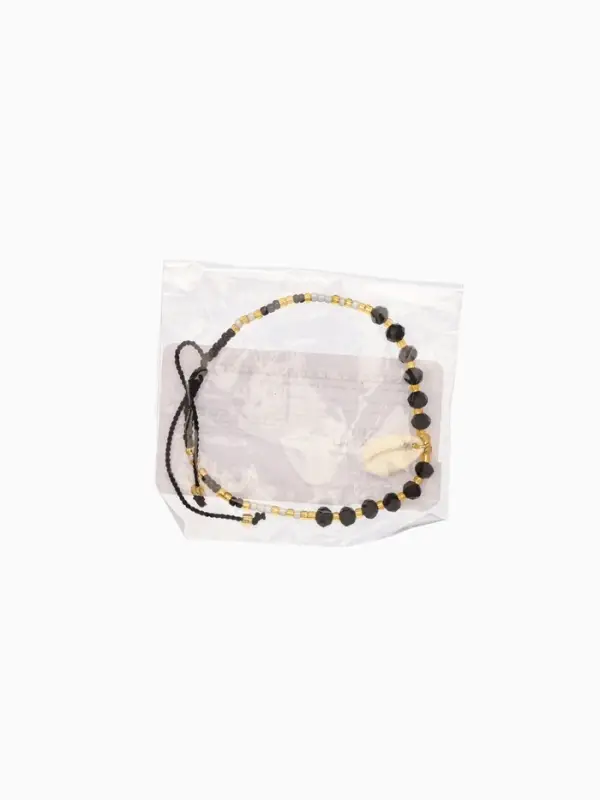 Браслет "Лила" длина 16 см, цв. чёрный, золотистый