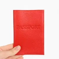 Обложка для паспорта 9,5*0,5*13,5, загран, флотер красный (17)