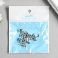 Бейл с подвеской металл для творчества "Зонтик" серебро набор 4 шт 3,1 см