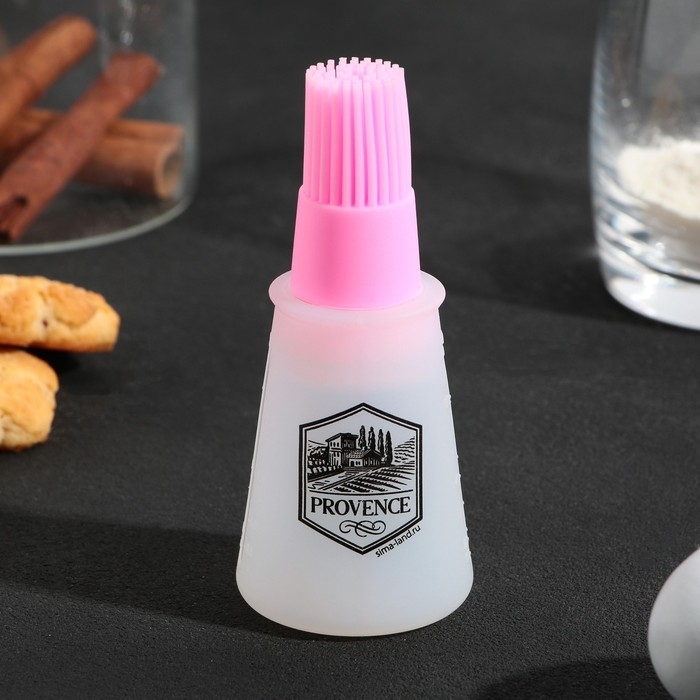 Кисть для масла &laquo;Прованс&raquo;, 11.8 х 5.2 см, силикон, цвет розовый