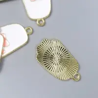 Декор для творчества металл, эмаль "Лапка котика" бело-розовый 2,7х1,5 см