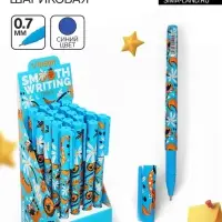 Ручка шариковая масляная 0.7 мм, корпус софттач с рисунком &laquo;Vinson&raquo; синяя