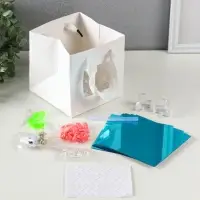 Ночник-зеркало 3D акрил "Бесконечные тюльпаны" 20 цветков в подарочном пакете 12х12х12 см