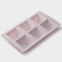 Форма для выпечки Доляна &laquo;Пирамида&raquo;, силикон, 6 ячеек, 29,5&times;17,2&times;4 см, сиреневая