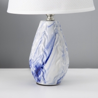 Настольная лампа с абажуром RISALUX &laquo;Андрес&raquo;, Е14, 40 Вт, бело-синий, 20&times;20&times;31.5 см