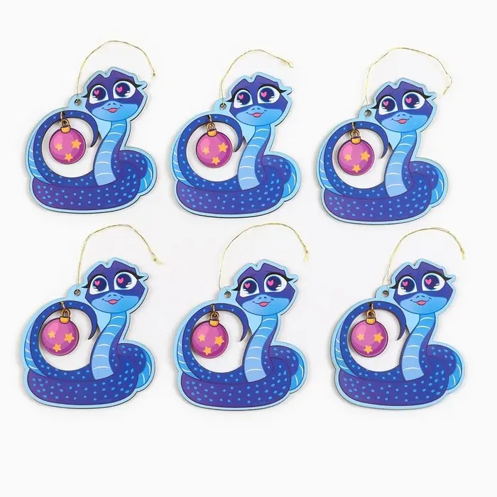 Елочная игрушка &laquo;Змейка&raquo; 6 шт., 8.5&times;9.6 см