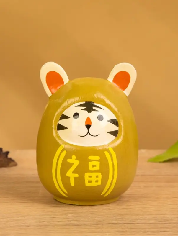 Деревянная кукла кокеши "Тигренок" цв. жёлтый, 6х6х9 см