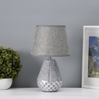 Настольная лампа с абажуром RISALUX &laquo;Виктория&raquo;, 1&times;Е14, 40 Вт, серый, 20&times;20&times;32 см
