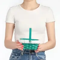 Корзина &laquo;Новогодняя&raquo;, зелёная, 15&times;12&times;7,5/25 см, шпон