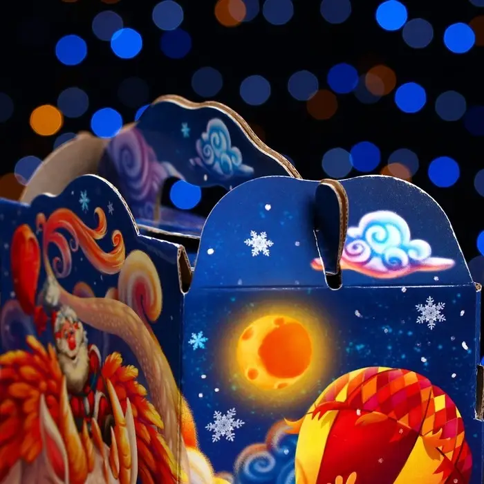 Подарочная новогодняя коробка &laquo;Трапеция с драконом&raquo; 25&times;11&times;33 см