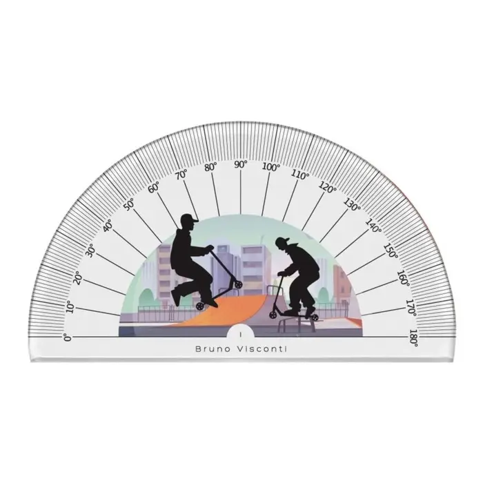 Транспортир 180&deg; HappyGraphix "Самокаты", пластиковый