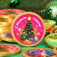 Шоколадная медаль "Новогодняя", 25 г