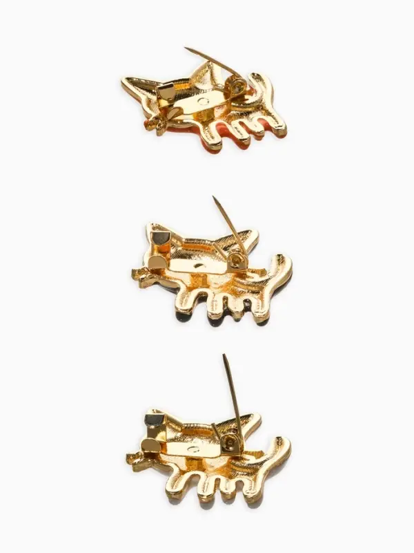 Броши "Котята" (набор 3шт), цвет микс в золоте