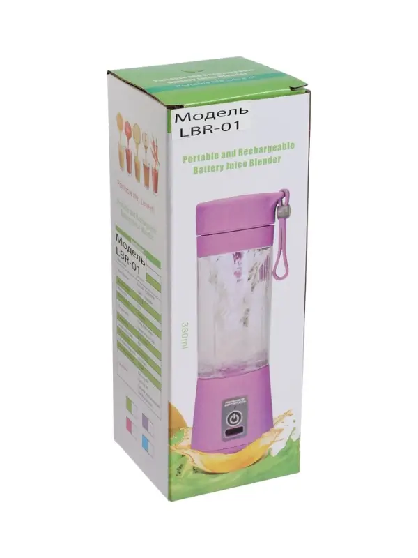 Блендер LBR-01, портативный, 24 Вт, 380 мл, USB, фиолетовый