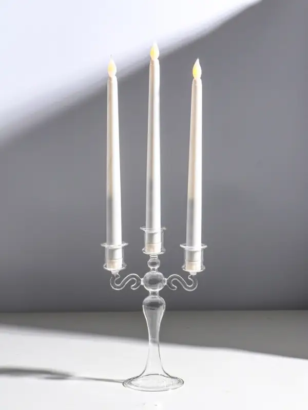 Подсвечник стекло "Версаль" прозрачный d=2.2 см 14х4х21,5 см