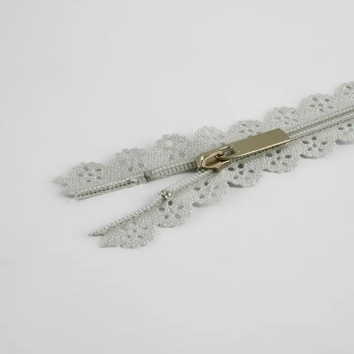 Молния &laquo;Спираль&raquo;, №3, неразъёмная, ажурная, замок автомат, 50 см, серая