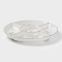 Менажница Доляна "Гуси" цвет белый  5 ячеек 25,5х3 см