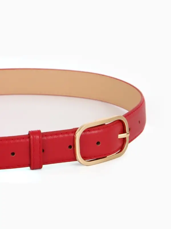 Ремень жен 05-01-01-01, Июнь2512, 3*0,3*110 см, без винта, пряж золото, 1 прокол, красный