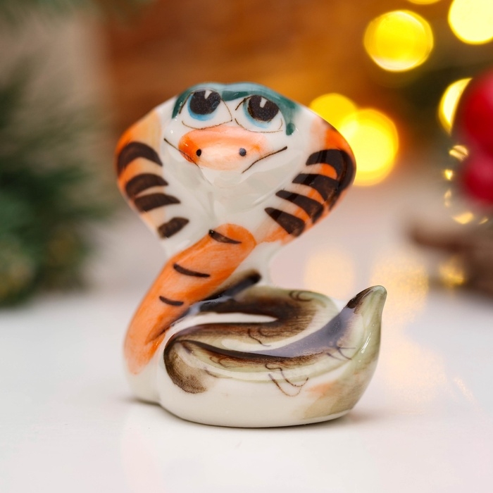 Сувенир "Змея Ляля" 6х5,5см, гжель, цвет