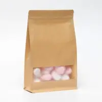 Пакет Zip - lock Крафт с плоским дном, прямоугольное окно, 20&times;30 см