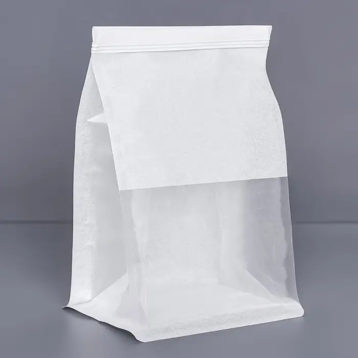 Пакет бумажный, с окном, прямоугольное дно, белый, 16&times;13&times;26 см