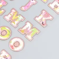 Наклейка пластик "Английский алфавит и цифры. Цветы" 31х14 см