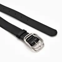 Ремень жен 06-01-02-01, Июнь2504, 3,2*0,3*110 см, без винта, пряж металл, 1 прокол, черный   1090312