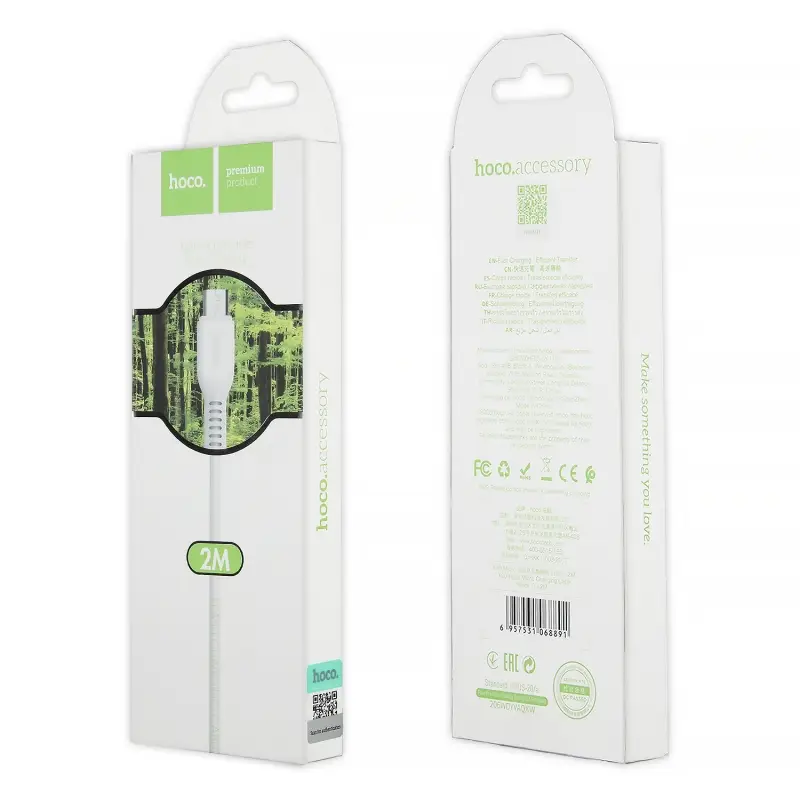 Кабель X20 USB Micro USB 2M HOCO белый