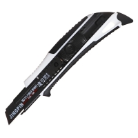 Нож канцелярский, 18 мм, белый, чёрное лезвие