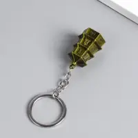 Брелок металл нэцке "Пагода 3 яруса"бронза 3,8х2,5х2,2 см