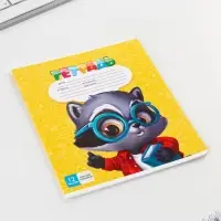 Тетрадь в косую линейку 12 листов, А5, на скрепке, 5 видов, белизна 96%, МИКС